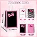 MinFyberd 12Pcs Pink Bow Party Favor Bags Cartoon Birthday Decorations Pink Paper Gift Bags with Handles Polka Dots Goodie Candy Treat Bag for Girls Women Birthday Bridal Baby Shower Party Supplies