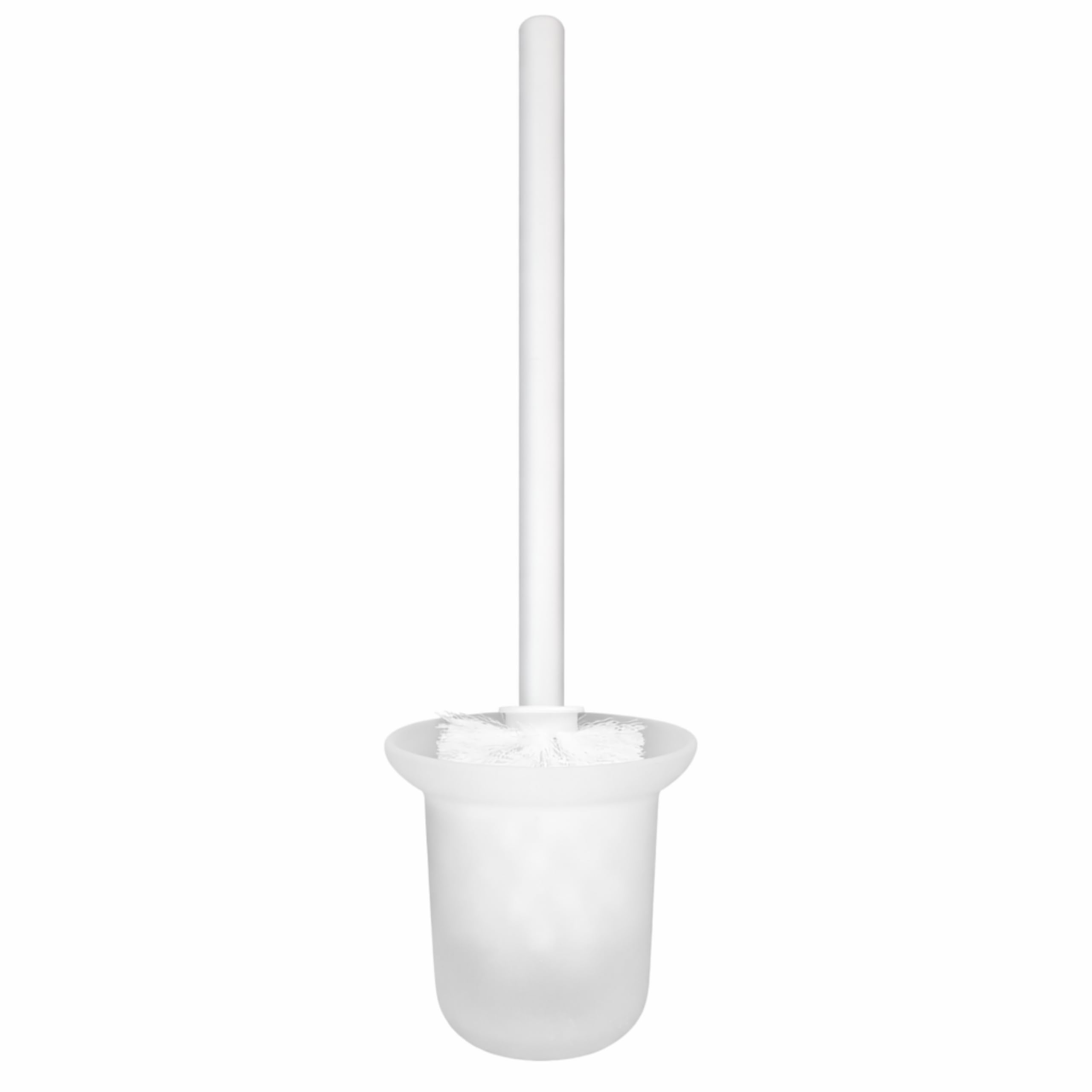 Soporte para Cepillo de Inodoro de Vidrio para Montaje en Pared L - Vidrio Blanco - Derecha Juego de Inodoro Moderno de Pared para baño Contenedor higiénico para Cepillo