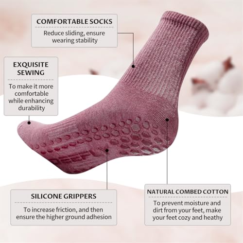 Image of deefly Women Yoga Socks,Non Slip Grip Pilates Socks Unthickened