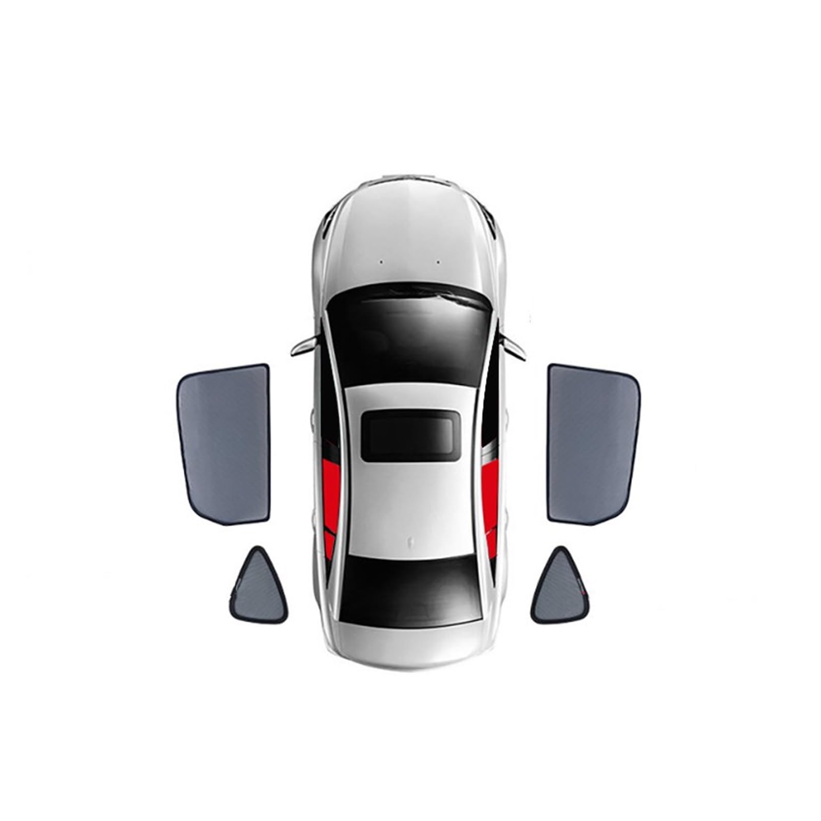 Parasole Macchina Per Jeep Per COMPASS MP 2017-2023 Magnetico Finestrino Laterale Anteriore Posteriore Parabrezza Tenda Auto Parasole Scudo Auto Parasole (Misurare : 4PCS Rear Triangular)