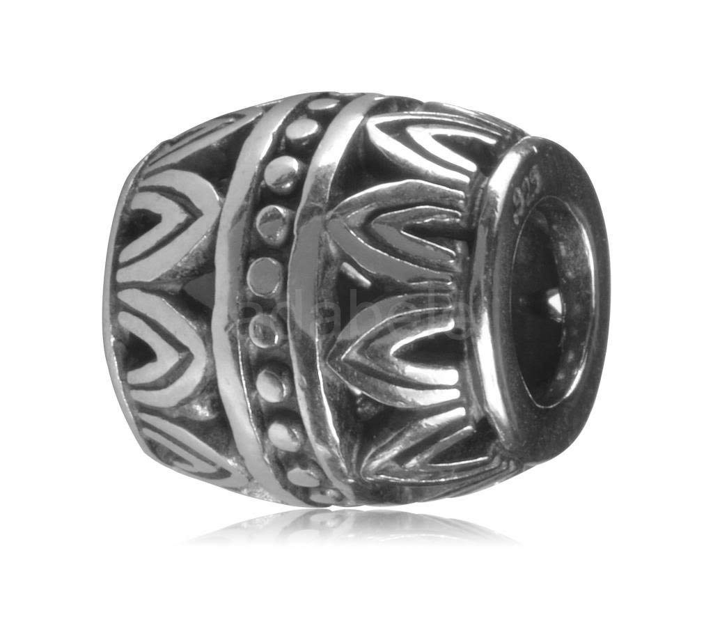 Adabele 1pc Solid Sterling Silver Hypoallergenic Glorious Crown Bead Charm Compatible with Pandora All Other Charm Bracelet Necklace Women Jewelry EC126