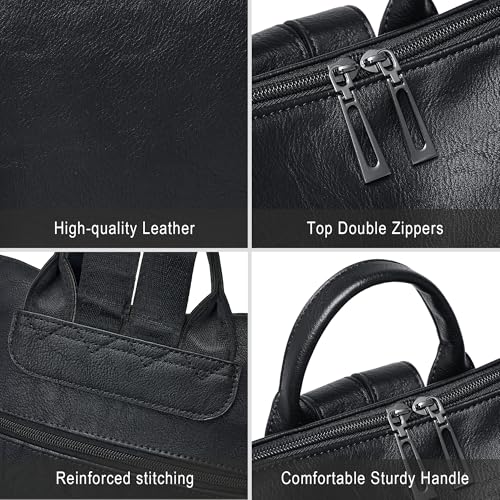 Image of Shrrie Vegan Leather Laptop Backpack for Women 15.6 inch Work Backpack Fashion Travel Backpack Purse for Travel College Work