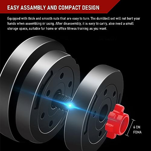 Dumbbells and Barbell 10KG/20KG/30KG/40KG Weight Set - Adjustable Dumbbells Set with Connecting Rod - Training Equipment for Men and Women for Home Training, Lifting, Fitness, Gym, Workout - Image 6