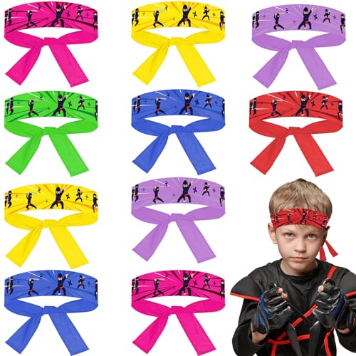 ZOIIWA 48Pcs Colorful Karate Themed Headbands for Kids' Birthday Party Favors and Decorations