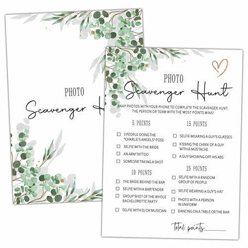 Bridal Shower Party Games, Photo Scavenger Hunt Minimalist Weddin...