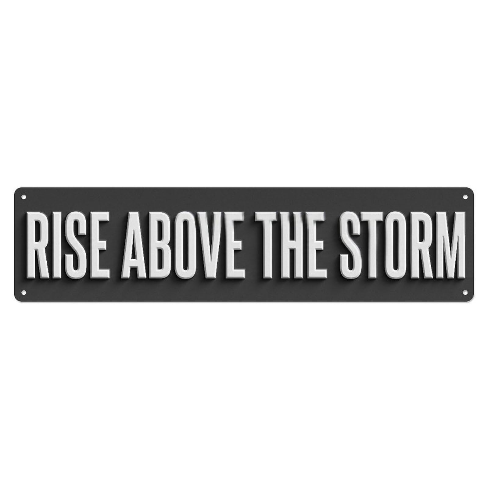 Fyrn Style Rise Above Storm Resilience Positive Metal Tin Sign