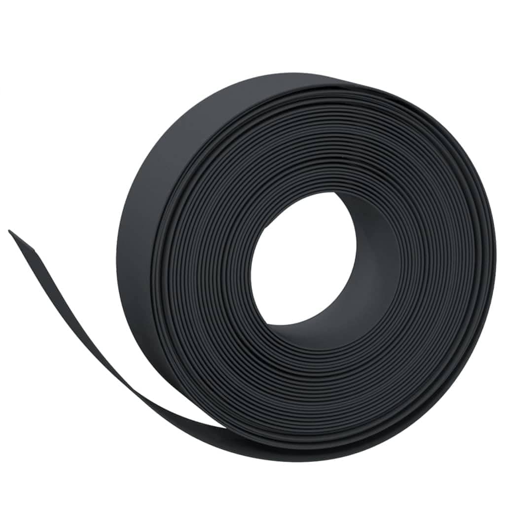 Lot de 2 bordures de pelouse flexibles - Noir - 10 m x 15 cm - En