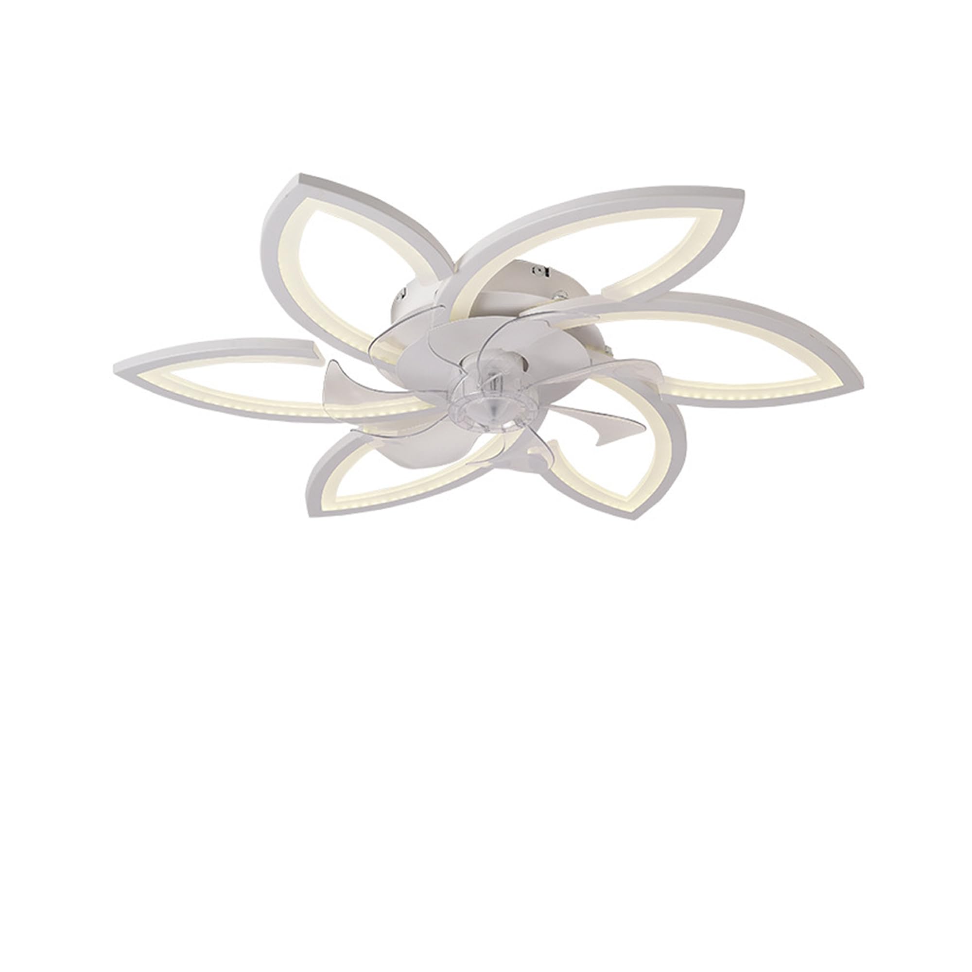 Ventilator Deckenleuchte,LED Deckenventilator mit Beleuchtung,Dimmbare Ventilator Deckenlampe Mit Fernbedienung und APP,Leise Fan Lampe,für Wohnzimmer Esszimmer Schlafzimmer Licht (Weiß, 78cm/60w)
