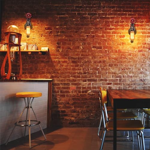 Image of XEYOU Retro Wall lamp Vintage Industrial Steampunk Wall Sconce with Switch Metal Water Pipe Wall Mounted Light Fixture E26 Edison Bulb for Cafe Bar Restaurant Bedroom Livingroom