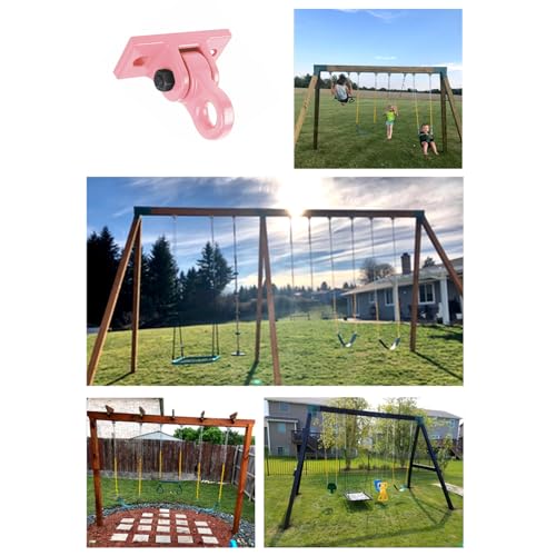Image of ABUSA Heavy Duty Pink Swing Hangers Screws Bolts Included Over 5000 lb Capacity Playground Porch Yoga Seat Trapeze Wooden Sets Indoor Outdoor 2 Pack