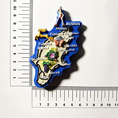 Imán decorativo de resina Rhodes Greece 3D para frigorífico miniatura 6