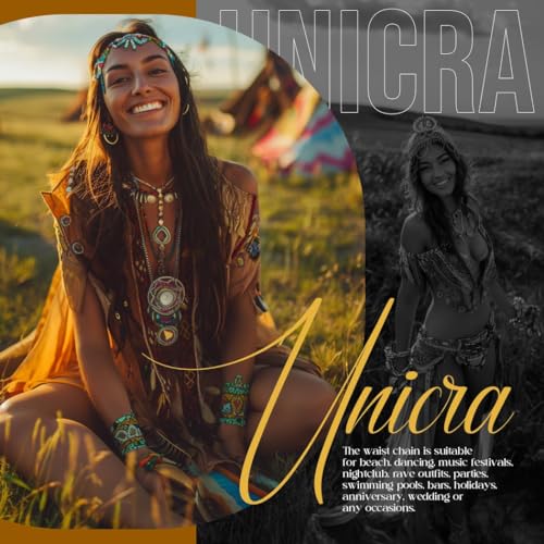 Unicra Gold Coin Waist Chain Layered Belly Chain Summer Beach Bikini Body Chain for Women and Girls - Image 9