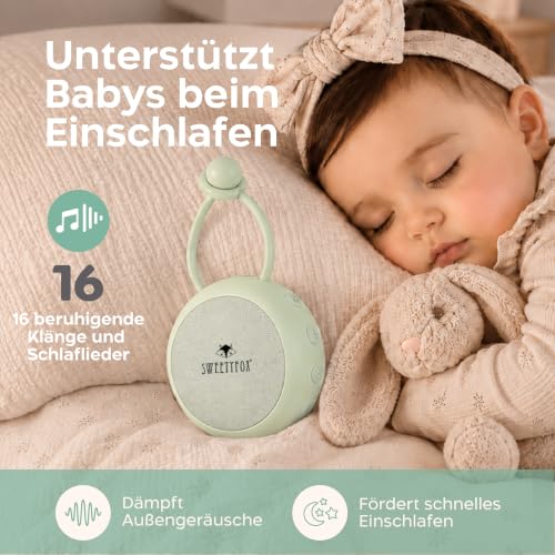 Sweety Fox White Noise Machine, Einschlafhilfe Kinder, Nachtlicht, Grün – Ansicht 2
