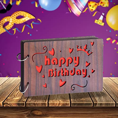 Image of WallDaddy - Scrap Book Photo Album Book Scrapbook for Memories Photo Albums for Photos Collection Slam Book for Memories 4x6 5x7 200 Photos Memory Book Size (22 cm X 16 cm) (Happy Birthday)