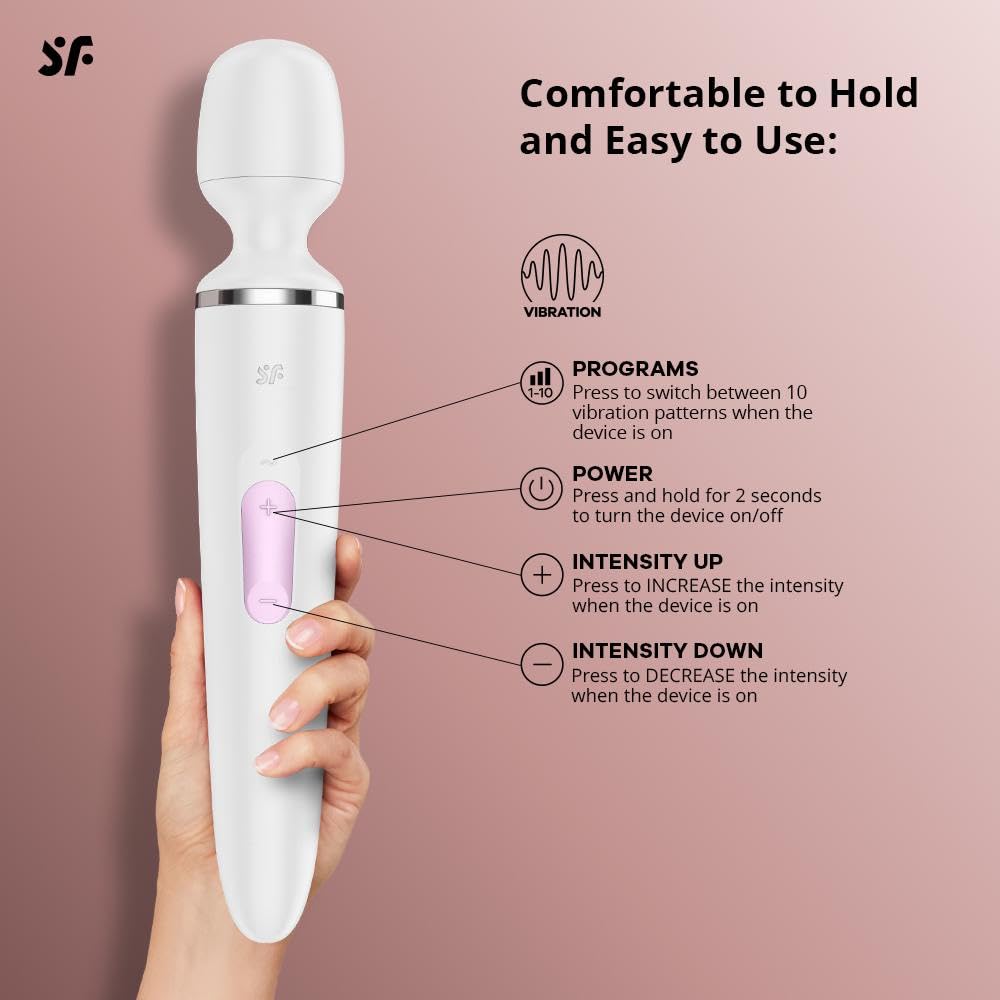 Amazon.com: Satisfyer Wand-er Woman Vibrator Sex Toy | Adult Toys for Women  | Wand Vibrator in XXL Size | Vibrating Sexual Pleasure Device |  Stimulation Vibrators | Woman Sextoy (White) : Health & Household