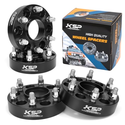 Image of KSP 6X135 to 6x5.5 Wheel Adapters, Change Bolt Pattern Conversation Spacer fit Silverado Ram Wheel Install on F150 Vehicle with 87.1mm Hub Bore, Front and back are widen by 3in (each 1.5 inch)14x1.5 Stud