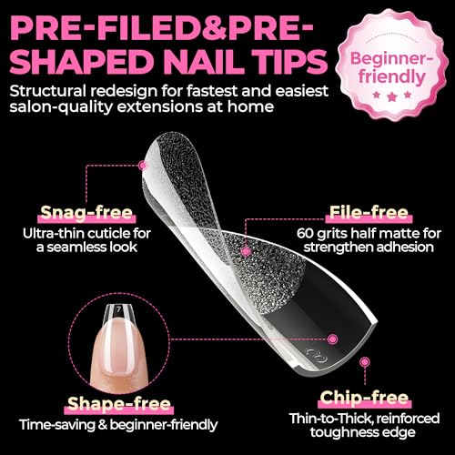 Image of UNA GELLA Short Coffin Nails Tips, 504pcs No c Curve short Coffin Gel Press On Nails Pre Etched For Women Acrylic Nail Extension Full Cover Home Salon 12 Sizes