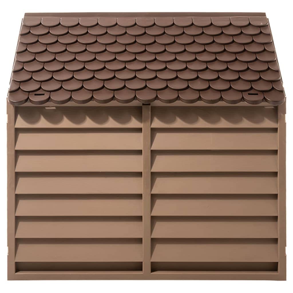 Hundehütte Braun 86x84x82 cm Polypropylen | Regenfestes Dach, Offener Eingang, Leichte Montage, Robustes Material