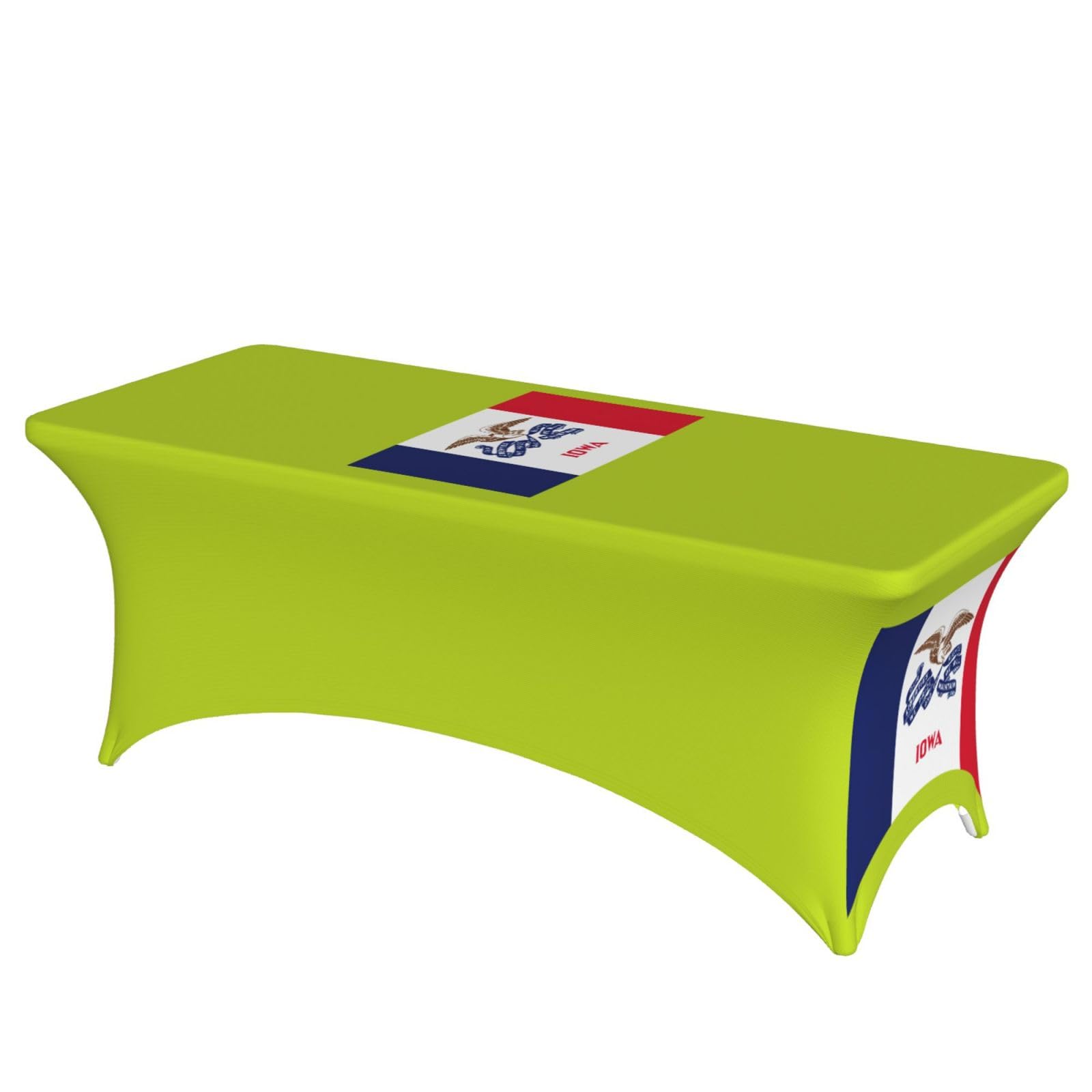 AYYQWE Iowa State Flag Print Elastic Rectangular Tablecloth For Banquet Outdoor Picnics Office Table Cover