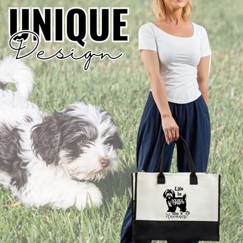 Bolsa tote de lona para amantes de perros Havanese miniatura 3