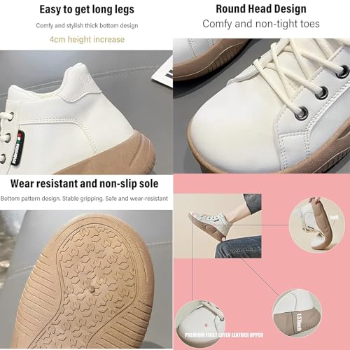 Women's High Top Thick Sole Boots,2025 NEW Cozy Thermal Fur Lining Non-Slip Fashion Boot Casual Lace Up Sneakers3