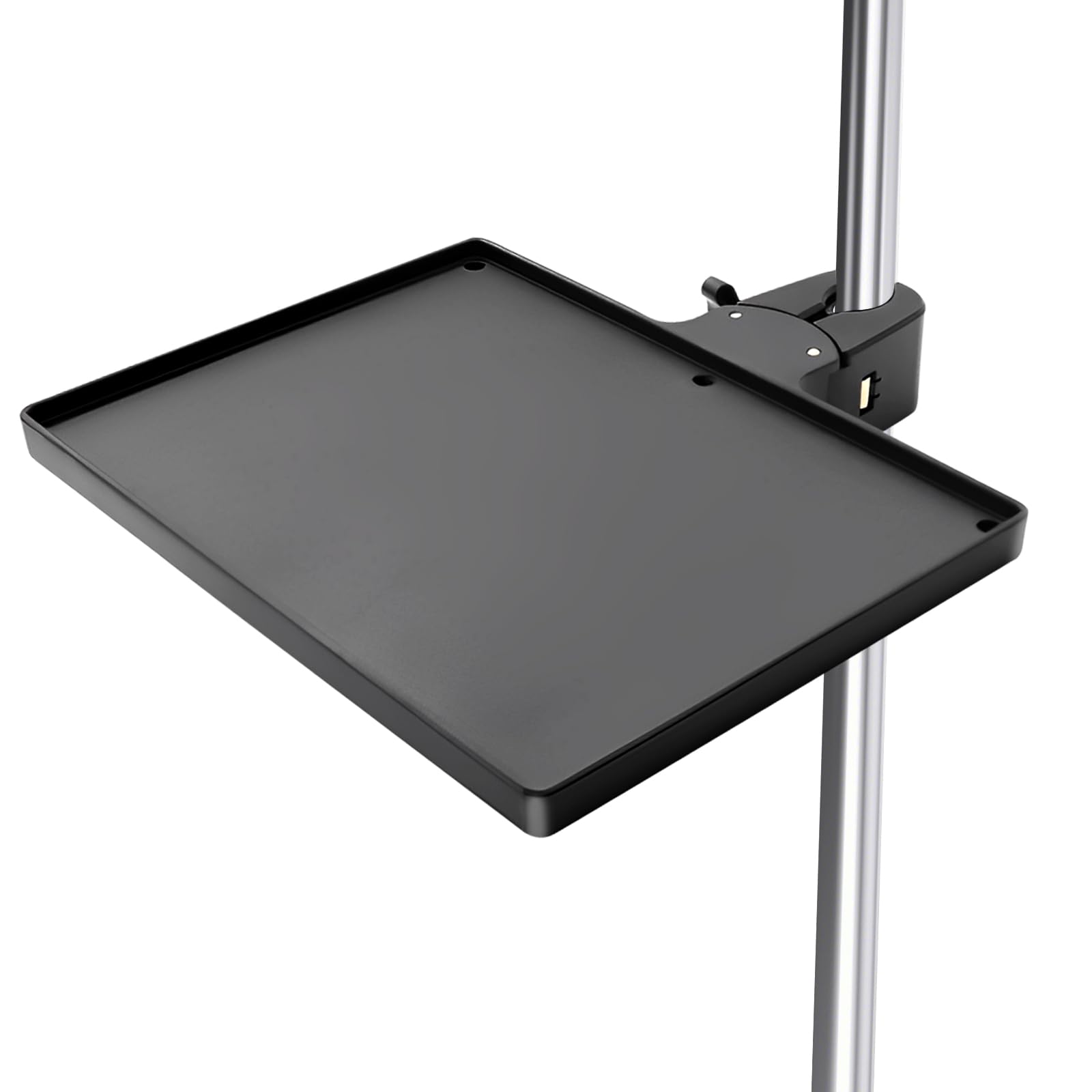 Mic Stand Tray & Clamp On Shelf, Heavy Duty Adjustable Clamp Shelf,Tripod Tray for Music Sheets Streaming Gear, TV Cart