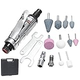 Mollytek 16本セット エアーダイグラインダーセット 研磨 研削 1/4" エアーリューター 砥石10種類 収納ケース付き