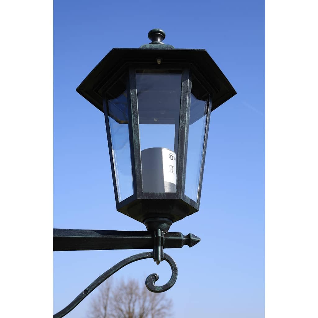 Latarnia ogrodowa 2 ramiona 215 cm ciemnozielony aluminium