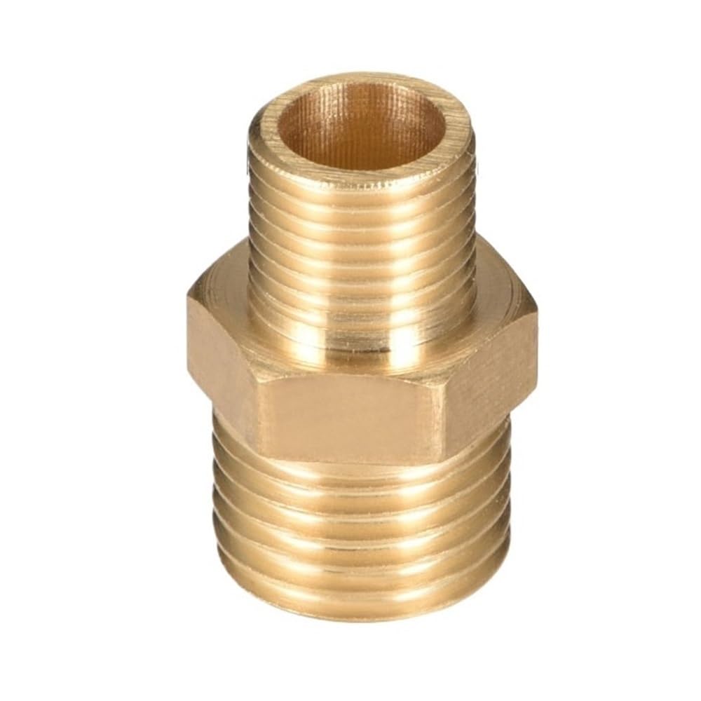Samlng Men's One Color 1Pc Brass Pipe Hex Fitting Adapter, Nipple Connector Quick-Connect Plumbing Tube Joiner(1/4X1/8In)