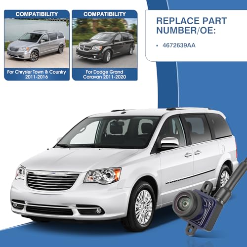 Image of Rear View Backup Camera Fit for Chrysler Town & Country 2011-2016, fit for Dodge Grand Caravan 2011-2020, Reversing Parking Assist Camera OE Replacement 4672639AA,CH1960103
