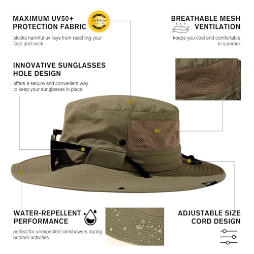 Image of TOP-EX UVCoolix Men's Wide Brim Sun Hat with Cooling Neck Flap