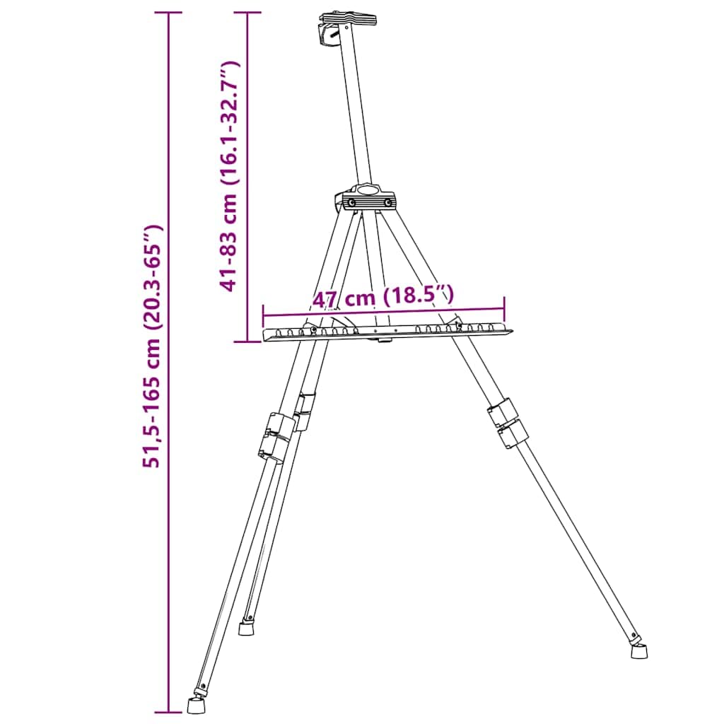 Staffelei Verstellbar Schwarz Metall mit Tragetasche, Höhe 51,5-165 cm, stabiler Stand, vielseitig für Präsentation, Workshop, Meeting, Flipchart, Whiteboard, Schreibtafel