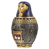 Juego de tarros canopos egipcios: Dioses y deidades del Antiguo Egipto Duamutef Canopic Jar Estatua Faraón Anubis Bastet Figura Caja de Almacenamiento Reino Egipto Escultura Coleccionable (Color : Ph