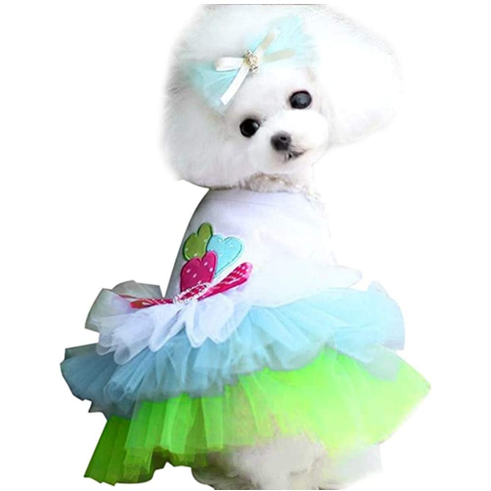 Clopon Pet Cute Halter Tutu Dresses Harness Large Dog Costume Puppy Clothes for Small Dogs Girl
