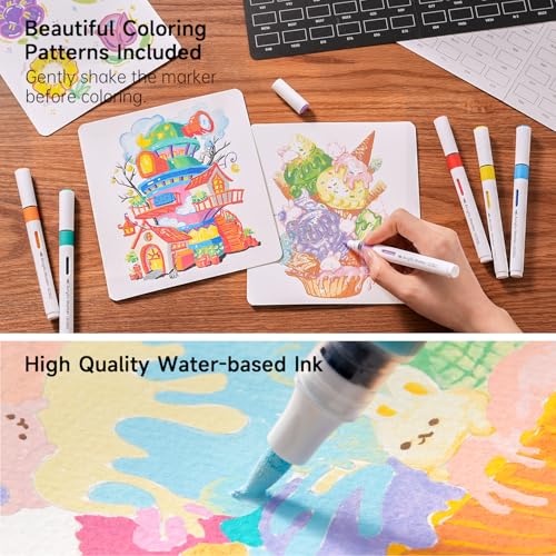 Image of Shuttle Art Automatic Ink Control Acrylic Paint Markers, 60 Colors Brush Tip Acrylic Paint Pens for Rock, Ceramic, Wood, Canvas, Glass, Stone, Fabric, Card Making, DIY Football Crafts, FlipFunAlong