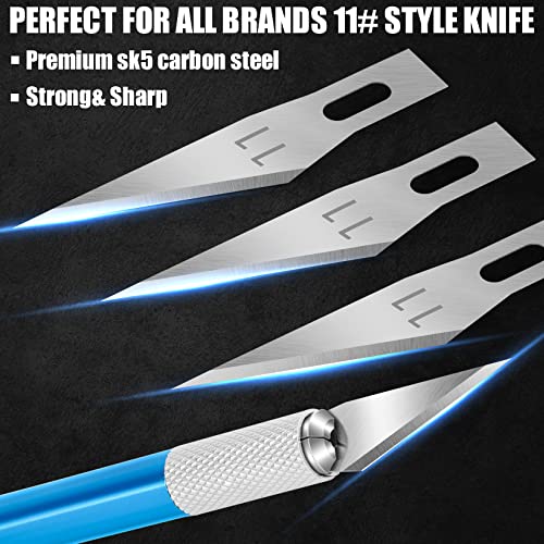 image for JTIEO 60 PCS Exacto Knife Blades High Carbon Steel #11 Replacement Hob