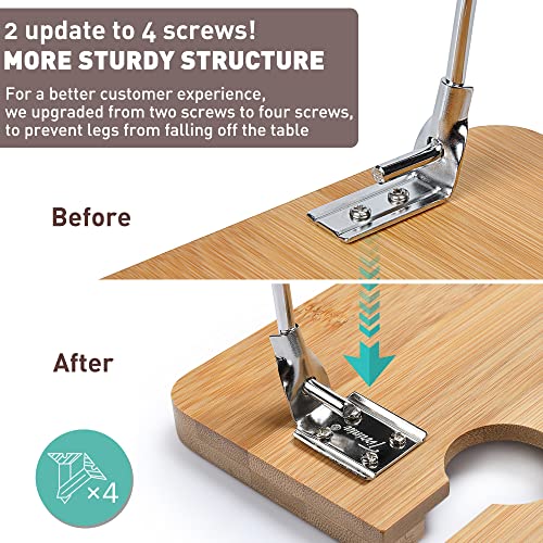 Tirrinia Bamboo Wine Picnic Table, Ideal Wine Lover Gift, Folding Portable Outdoor Wine Glasses & Bottle, Snack And Cheese Holder Tray For Concerts At Park Or Party #TOP1