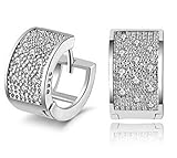 wiftly Creole Mujer maedchen 925 plata de ley inoxidable ohtstecker con Bling Bling circonitas