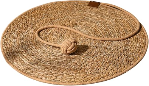 猫の肉球削りマット 天然サイザル麻製 冷却機能付き ラウンド大型猫ベッド ひっかきパッド兼用 通気性 ペット用品 (40cm)