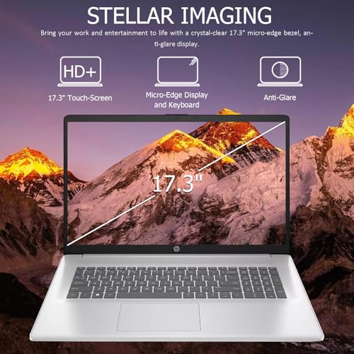 Image of HP 17 Touchscreen Laptop, Intel Core i7-1355U (10 Cores Up to 5.00 GHz) | 16 GB RAM 2 TB SSD, 17.3 inch HD+ Anti Glare IPS Display Laptop Computer, Wi-Fi 6, Numeric Keypad, Windows 11 Pro - Silver