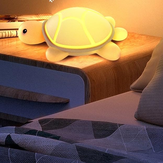 Image of Desidiya Cute Turtle Night Light, LED Bedside Baby Room Lamp, Soft BPA-Free Silicone, USB Rechargeable Lamp with Touch Sensor Control Table Light for Kids, Birthday Gifts, Valentine Gift