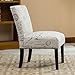 Roundhill Furniture Botticelli Fabric Armless Contemporary Accent Chair, Script Print