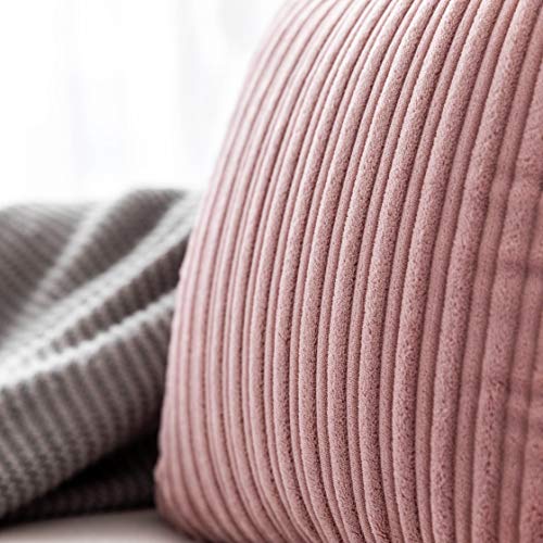 Ugasa Velvet Pillow Covers Striped, Decorative Throw Cushion Case With Hidden Zipper For Home Couch/Bedroom/Car, Soft Cozy Solid Oblong, 1 Piece (12"X20", Baby Pink) #TOP4