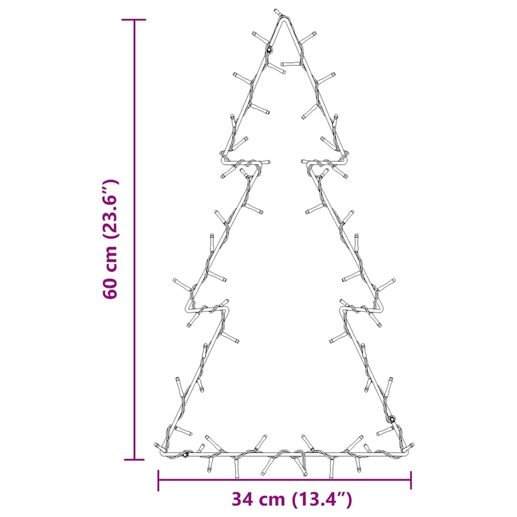 Éclairage de Noël - Silhouette d'arbre de Noël avec 80 LED - 8 effets lumineux - Port USB - Résistant aux intempéries IP44 - Idéal pour fenêtre, intérieur et extérieur