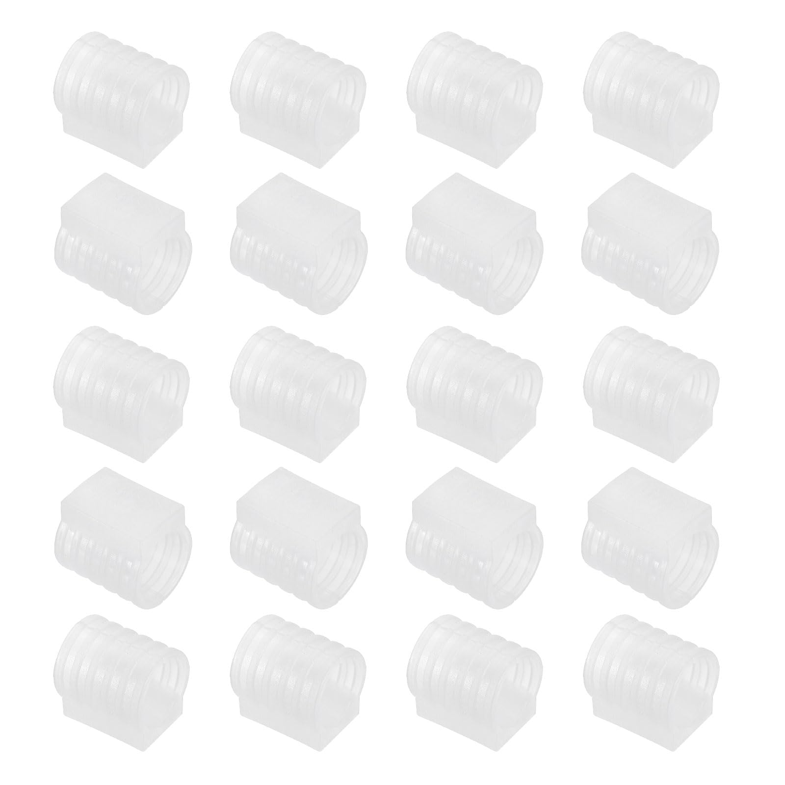 sourcing map 20Pcs Chair Leg Caps, 16mm Dia. U-Shaped Office Chair Floor Protectors, Plastic Glide Caps for Metal Chair Feet, Anti-Slip Furniture Pads for Hardwood Floors, White