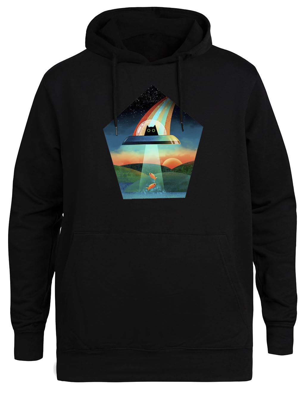 Idealny Obcy Unisex Czarna Bluza Ekologiczna z Kapturem Unisex Black Hoodie Eco-Friendly Hooded Jacket