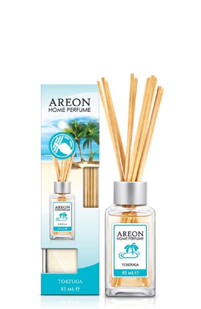 AREONHome Luxury Perfume Reed Diffuser + 10 Rattan Reeds, Tortuga 85 ml