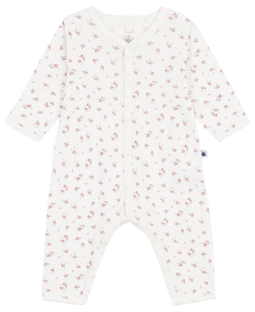 Petit Bateau Baby-Schlafanzug ohne Füße aus Baumwolle mit Blumenmuster