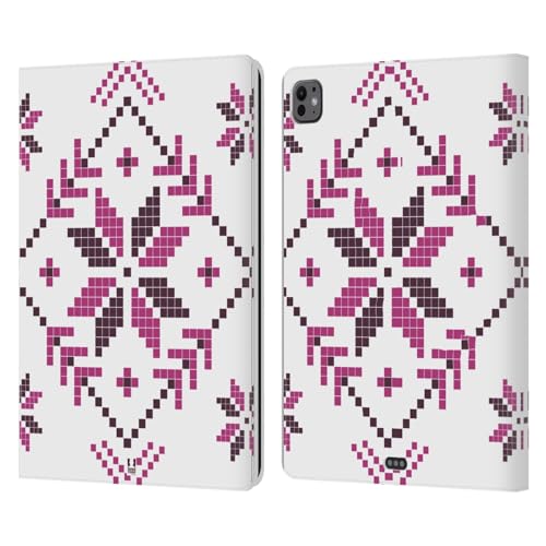Rosa E Bianco Natale allUncinetto Stampe Custodia Portafoglio pelle Compatibile con Apple iPad PRO 13 M4 2024