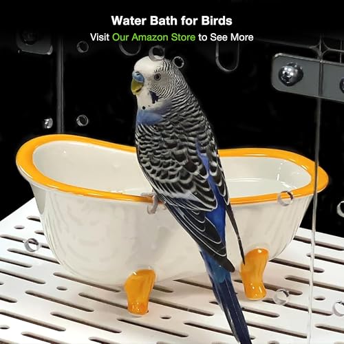 Image of GuineaLoft Small Pet Bathtub - Generously-Sized Ceramic Bathtub for Birds' Water Baths or Hamsters' Sand Baths, Also Works as a Food Bowl - Visit the GuineaLoft Store for More